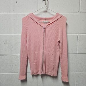 Vintage Pink Belldini Rhinestone Zip Up Size Small